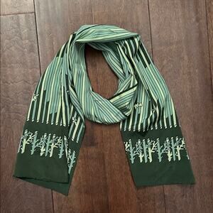 Vintage Jeoffrin Byrs Hand Rolled  Green and Black Patterned Scarf